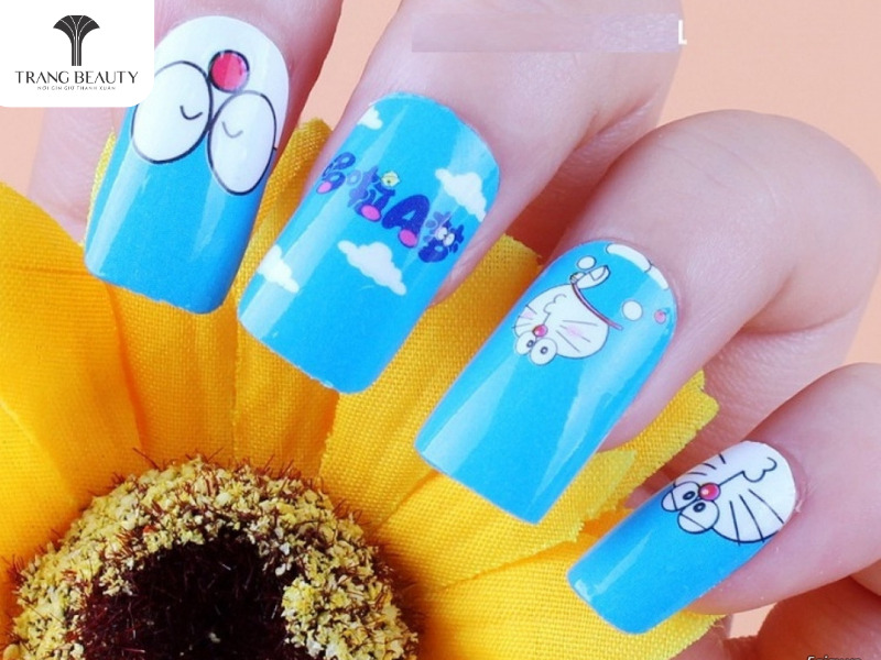 Top 99+ nail hoạt hình đơn giản dễ thương cho các cô nàng 2 Nail đẹp hoạt hình dễ thương Doraemon