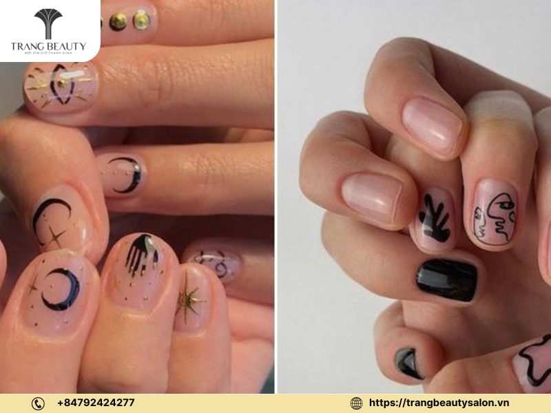 Gợi ý 42+ mẫu nail cho nam giới thịnh hành xu hướng năm 2024 9 Sử dụng các hình ảnh trừu tượng để làm điểm nhấn cho bộ nail nam giới
