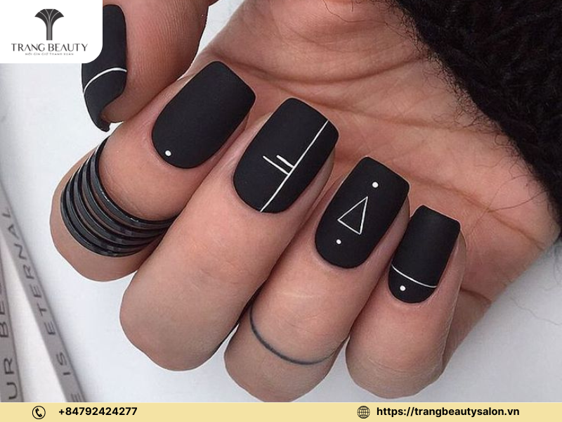 Gợi ý 42+ mẫu nail cho nam giới thịnh hành xu hướng năm 2024 10 Mẫu nail nam giới với các dạng hình học đơn giản