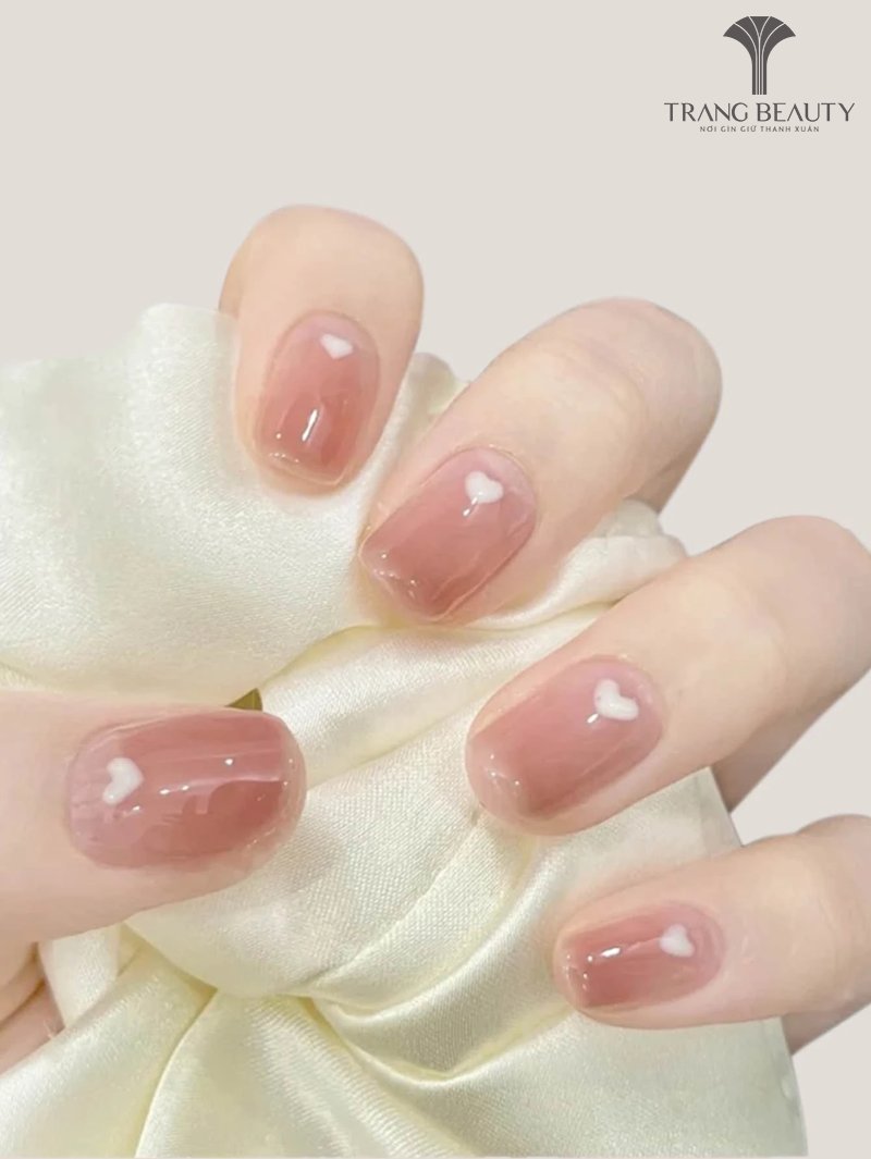 Mẫu nail thạch hồng nhẹ nhàng dành cho phái nữ