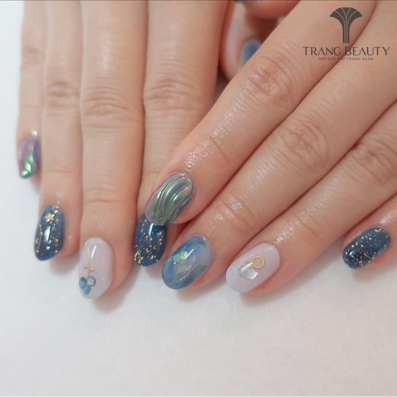 Mẫu nail sơn thạch nhiều màu siêu đẹp cực tôn da tay