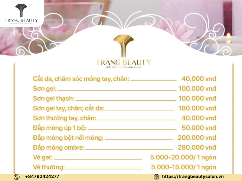 Giá cả dịch vụ của tiệm nail nhỏ nên được cung cấp rõ ràng