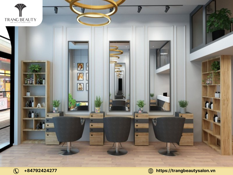 Không gian tiệm nail nhỏ được thiết kế sang trọng và hiện đại 