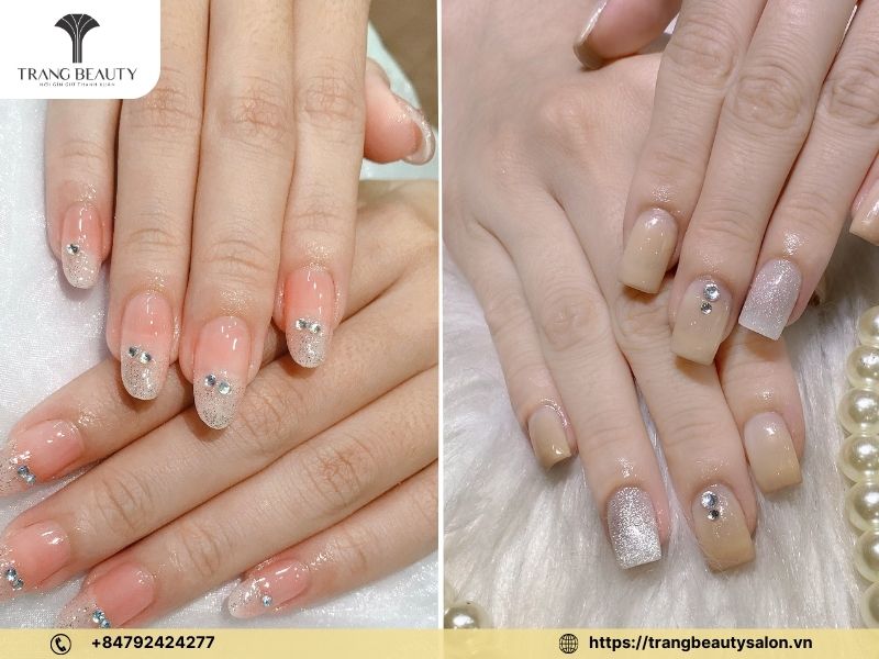 Nail sơn màu nude hợp da ngăm