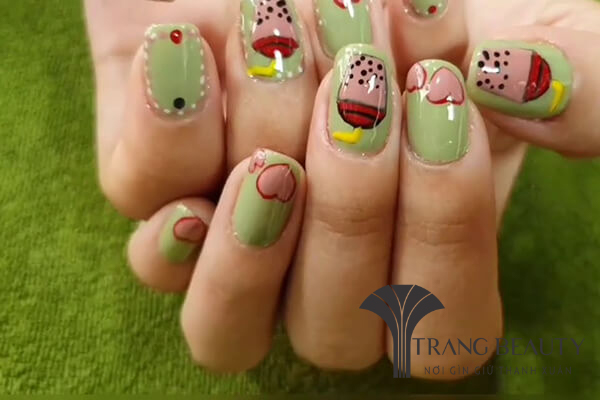 Mẫu nail trà sữa độc lạ cho tín đồ trà sữa làm là mê 5 Nail đính ly trà sữa