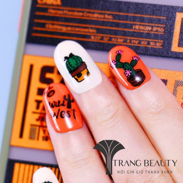 Tổng hợp 79+ mẫu nail xương rồng tràn đầy sức sống được chị em quan tâm 13 Mẫu nail xương rồng trong chậu đáng yêu