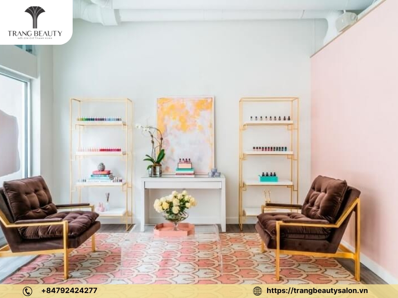 Cách trang trí cửa hàng nail như phòng khách