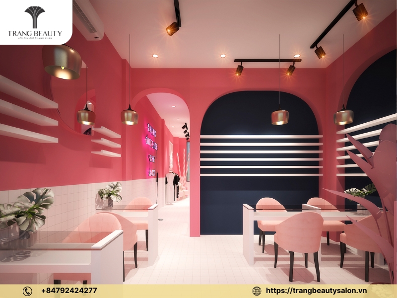 Thiết kế tiệm nail theo phong cách tối giản